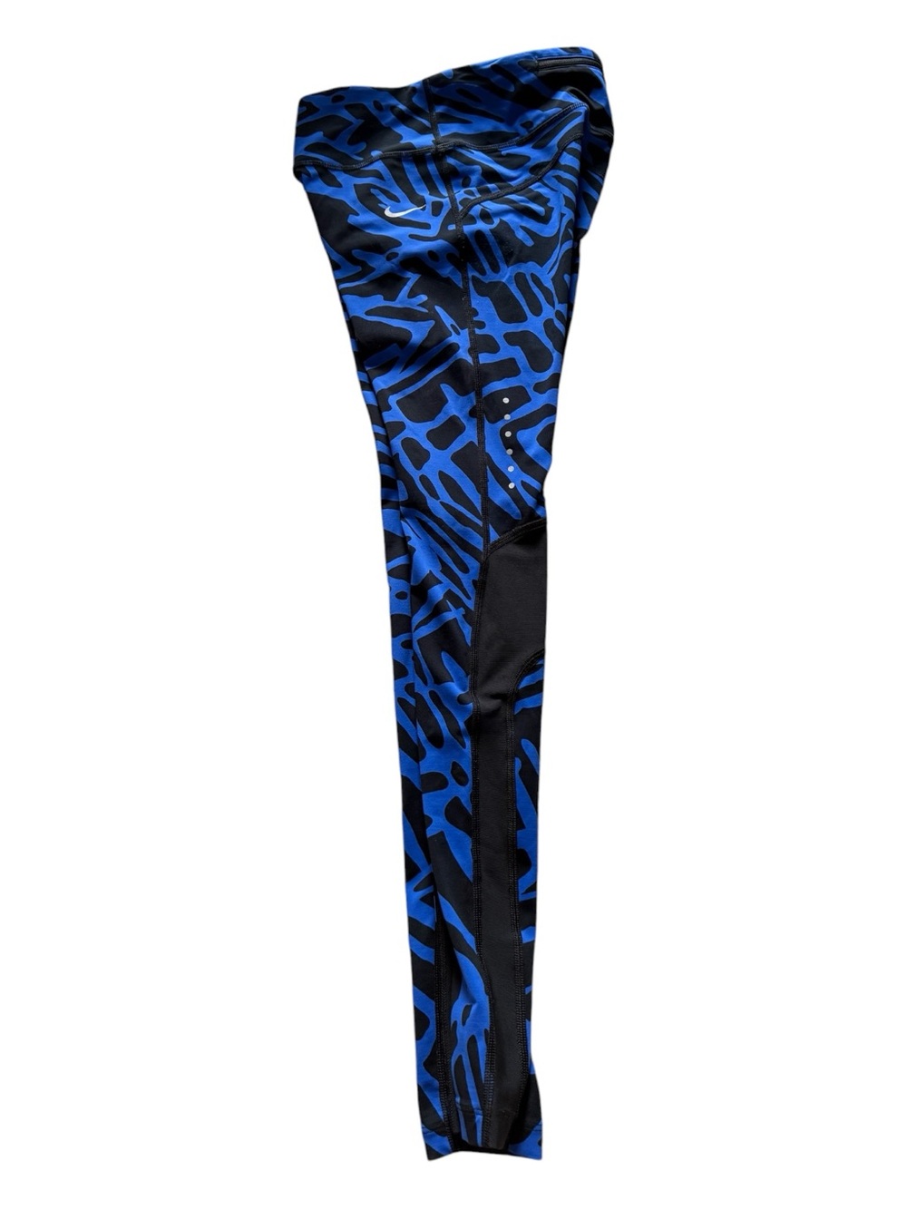 Nike Dri-Fit Epic Lux Leggings - Blue & Black Print w/ Mesh Cut-outs - Picture 5 of 9